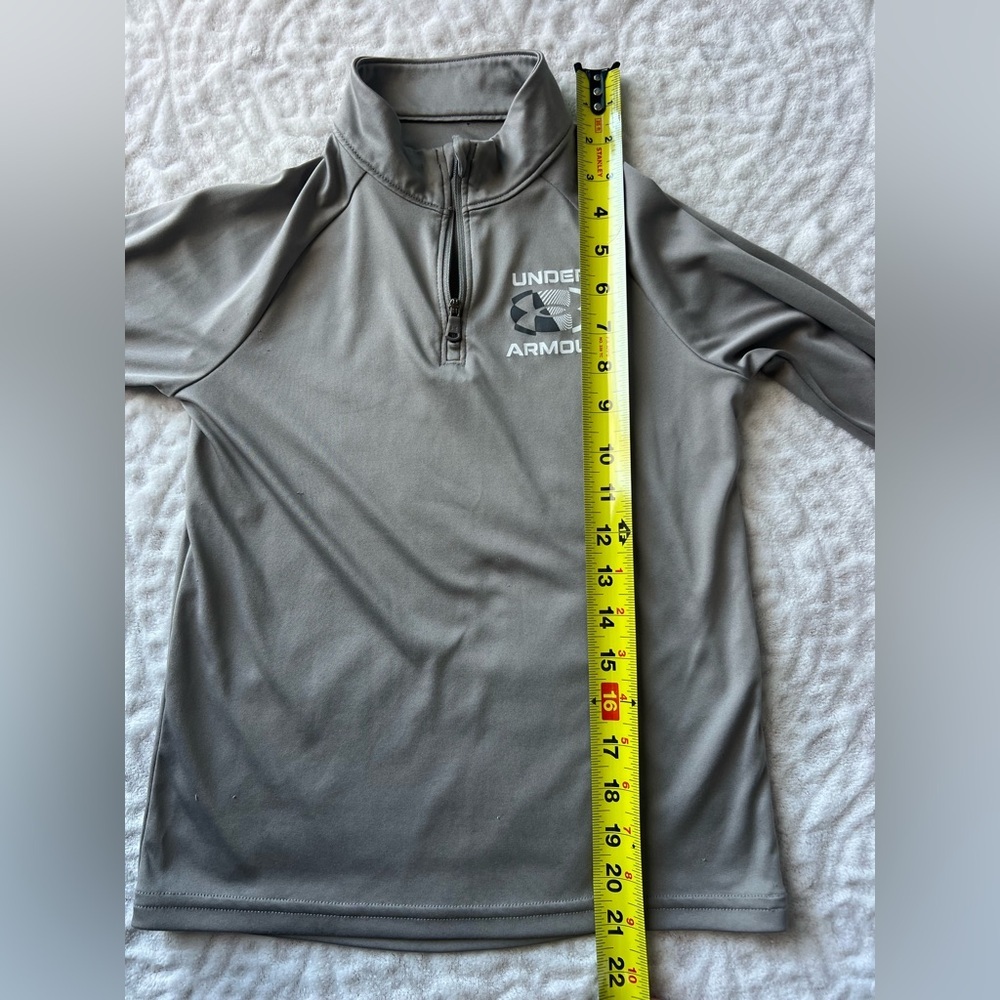 Under Armour Boys Light Grey Quarter zip Pullover Size Youth Small - Picture 8 of 9